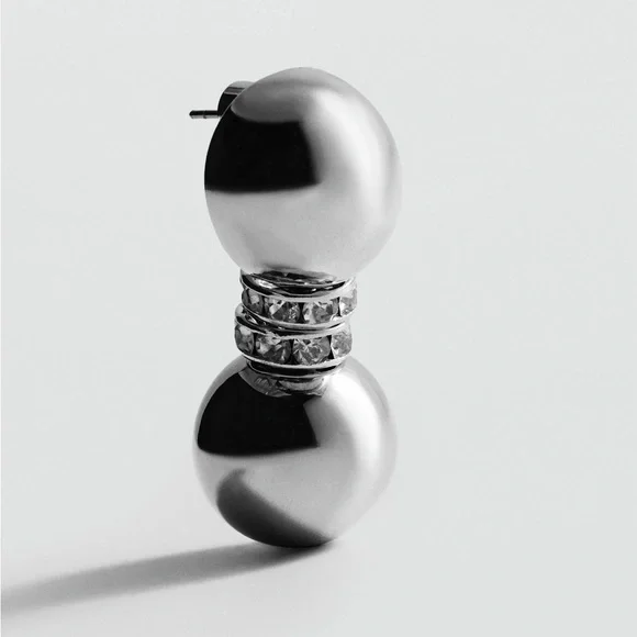 Mango SILVER TONE Earrings - Picture 3 of 5